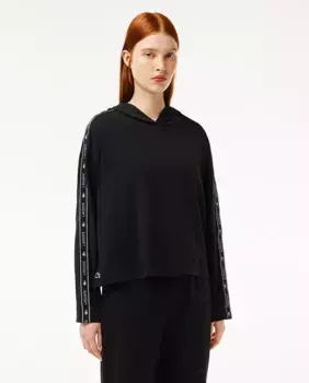 Женская толстовка с капюшоном Lacoste, черный