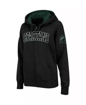Женская толстовка с капюшоном Michigan State Spartans с арочным именем и застежкой-молнией Colosseum, черный
