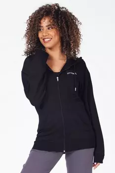 Женская толстовка с капюшоном на молнии Pineapple, черный