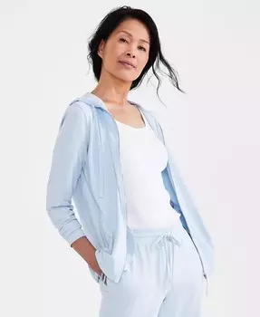 Женская толстовка с капюшоном на молнии спереди Style & Co, синий