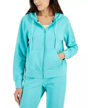 Женская толстовка с капюшоном на молнии во всю длину ID Ideology, зеленый