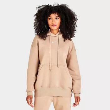 Женская толстовка с капюшоном Nike Sportswear Phoenix Fleece Oversized Pullover, бежевый