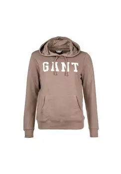 Женская толстовка с капюшоном - REGULAR GRAPHIC HOODIE, толстовка с капюшоном, логотип GANT, бежевый