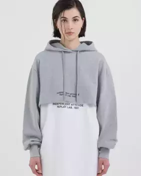 Женская толстовка с капюшоном Replay, серый