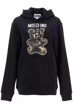 Женская толстовка с капюшоном Teddy Bear от Moschino, черный
