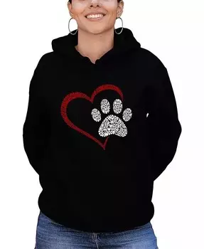 Женская толстовка с капюшоном Word Art Paw Heart La Pop Art, фиолетовый