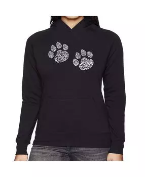 Женская толстовка с капюшоном Word Art - принты Meow Cat LA Pop Art, черный