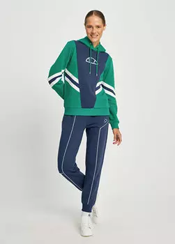 Женская толстовка с капюшоном зеленого и синего цвета с цветными блоками Ellesse