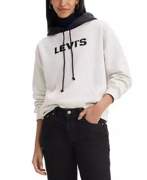 Женская толстовка с контрастным капюшоном Levi's, серый