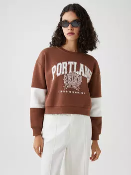 Женская толстовка с круглым вырезом CALMERA MODA, кофе