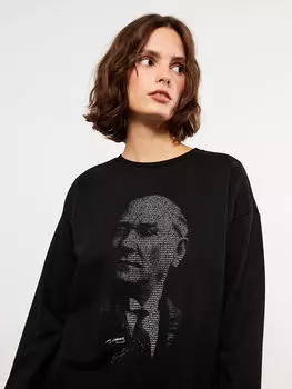 Женская толстовка с круглым вырезом и длинным рукавом в стиле Ататюрка LCW Casual