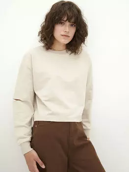 Женская толстовка с круглым вырезом и длинными рукавами LCW Casual
