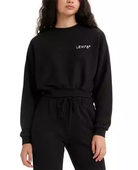 Женская толстовка с круглым вырезом и графическим принтом laundry day, созданная для macy's Levi's, черный