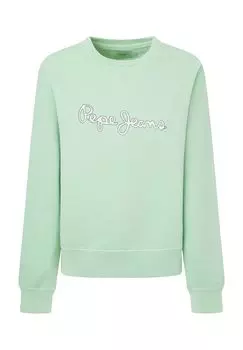 Женская толстовка с круглым вырезом и логотипом Pepe Jeans, цвет Acid Menta