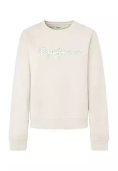 Женская толстовка с круглым вырезом и логотипом Pepe Jeans, цвет Canvas White