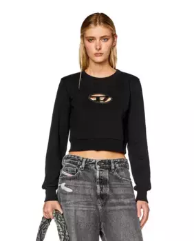 Женская толстовка с круглым вырезом и логотипом Diesel, черный