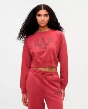 Женская толстовка с круглым вырезом и логотипом Gap спереди, красный