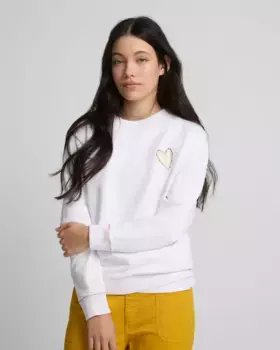 Женская толстовка с круглым вырезом и вышитым сердцем Silbon, белый