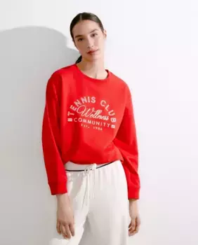 Женская толстовка с круглым вырезом nfasis, красный