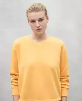 Женская толстовка с круглым вырезом, ребристым воротником и манжетами Ecoalf, жёлтый