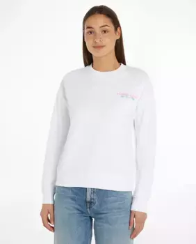 Женская толстовка с круглым вырезом свободного кроя Tommy Jeans, белый