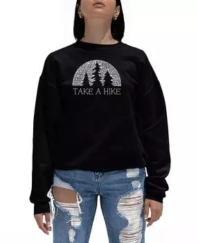 Женская толстовка с круглым вырезом word art word art LA Pop Art, черный