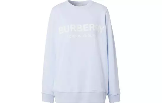 Женская толстовка с логотипом Burberry, светло-голубой