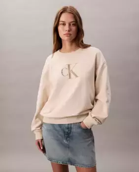 Женская толстовка с логотипом Calvin Klein Jeans, бежевый