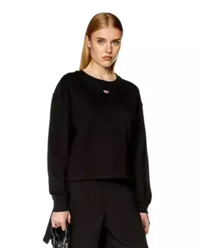 Женская толстовка с логотипом и круглым вырезом Diesel, черный