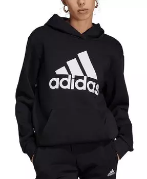 Женская толстовка с логотипом оверсайз из флиса adidas, черный