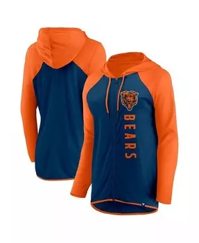 Женская толстовка с молнией во всю длину темно-синего оранжевого цвета Chicago Bears Forever Fan Fanatics, синий