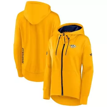 Женская толстовка с молнией во всю длину и логотипом Fanatics Nashville Predators Authentic Pro Rink Fanatics