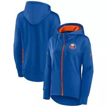 Женская толстовка с молнией во всю длину и логотипом Fanatics Royal New York Islanders Authentic Pro Rink Fanatics