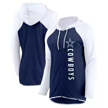 Женская толстовка с молнией во всю длину и темно-синим/белым логотипом Fanatics Dallas Cowboys Forever Fan Fanatics