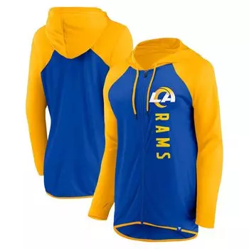 Женская толстовка с молнией во всю длину с логотипом Fanatics Royal/Gold Los Angeles Rams Forever Fan Fanatics
