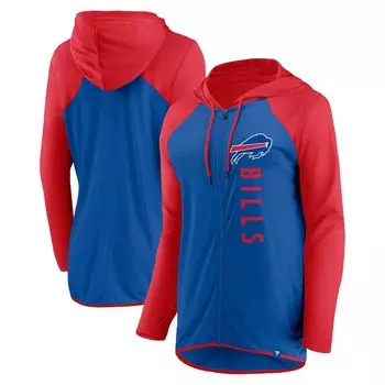 Женская толстовка с молнией во всю длину с логотипом Fanatics Royal/Red Buffalo Bills Forever Fan Fanatics