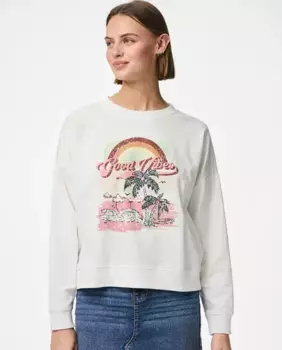 Женская толстовка с принтом Pieces, белый