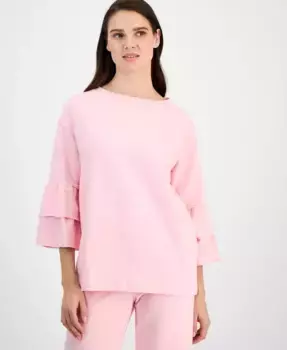 Женская толстовка с ярусными манжетами Anne Klein, розовый