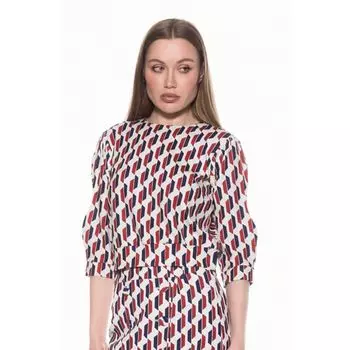 Женская толстовка с рукавами-буфами в рубчик Alexia Admor, цвет red geo