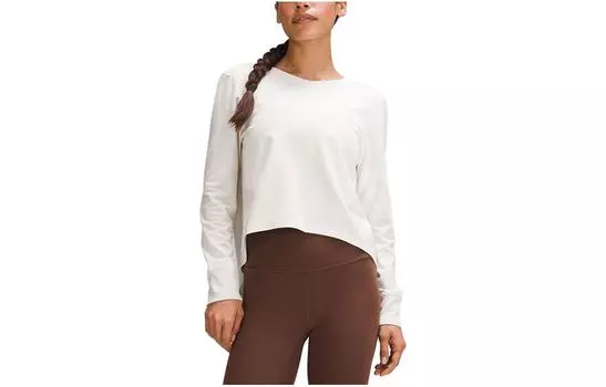 Женская толстовка с закручивающейся спиной Lululemon, экрю/белый