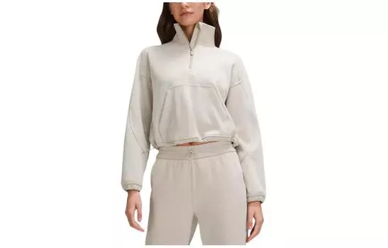 Женская толстовка Softstreme Brushed Half Zip Lululemon, Gray Eucalyptus/Grey Eucalyptus