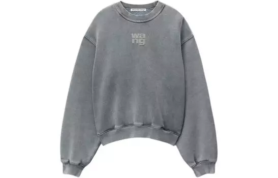 Женская толстовка SS24, серая с эффектом кислотной стирки Alexander Wang, Acid-Washed Gray