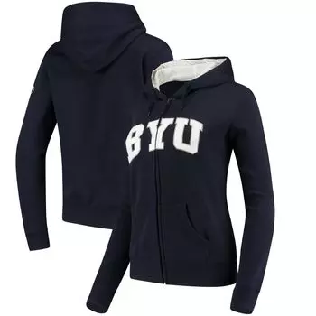 Женская толстовка Stadium Athletic Navy BYU Cougars с капюшоном и молнией во всю длину с арочным именем Colosseum