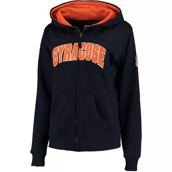 Женская толстовка Stadium Athletic Navy Syracuse Orange с молнией во всю длину и арочным именем Colosseum