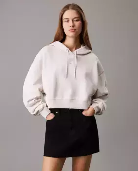 Женская толстовка свободного кроя с капюшоном Calvin Klein Jeans, серый