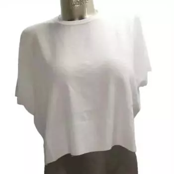 Женская толстовка свободного кроя с коротким рукавом и отделкой в рубчик белого цвета Splendid