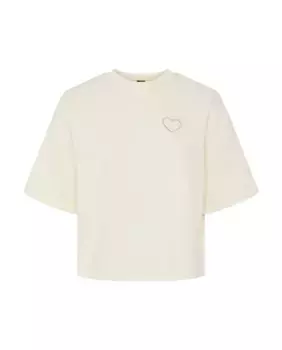 Женская толстовка свободного покроя с короткими рукавами Pieces, белый