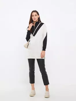 Женская толстовка-туника с длинным рукавом и высоким воротником, цветными блоками LCWAIKIKI Classic