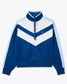 Женская толстовка в стиле колор-блок из ткани интерлок Lacoste, синий