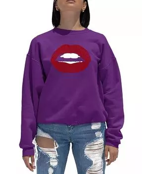 Женская толстовка Word Art Crewneck Fabulous Lips LA Pop Art, фиолетовый